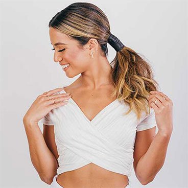 Leather-Wrapped Ponytail Hairstyle